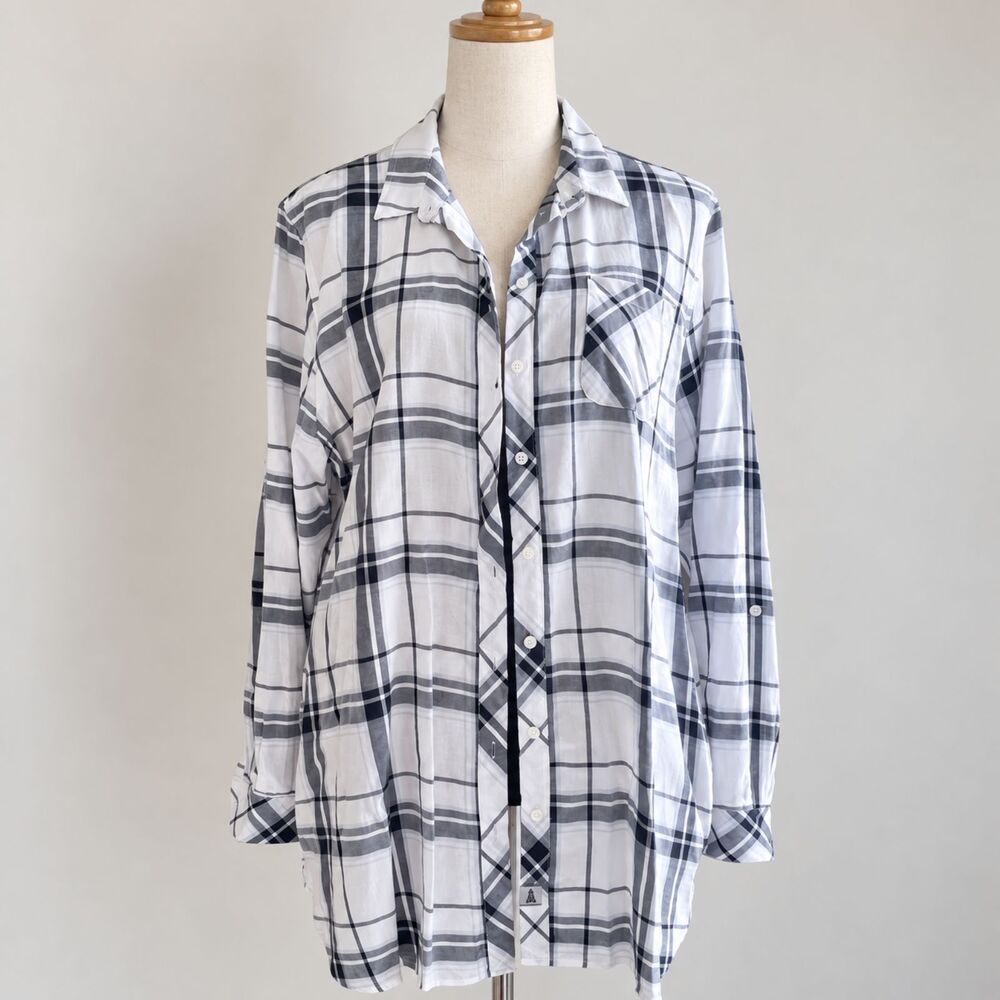 Barbour Fairway Womens Black Plaid Long-Sleeve Button-Down Shirt US Size 12